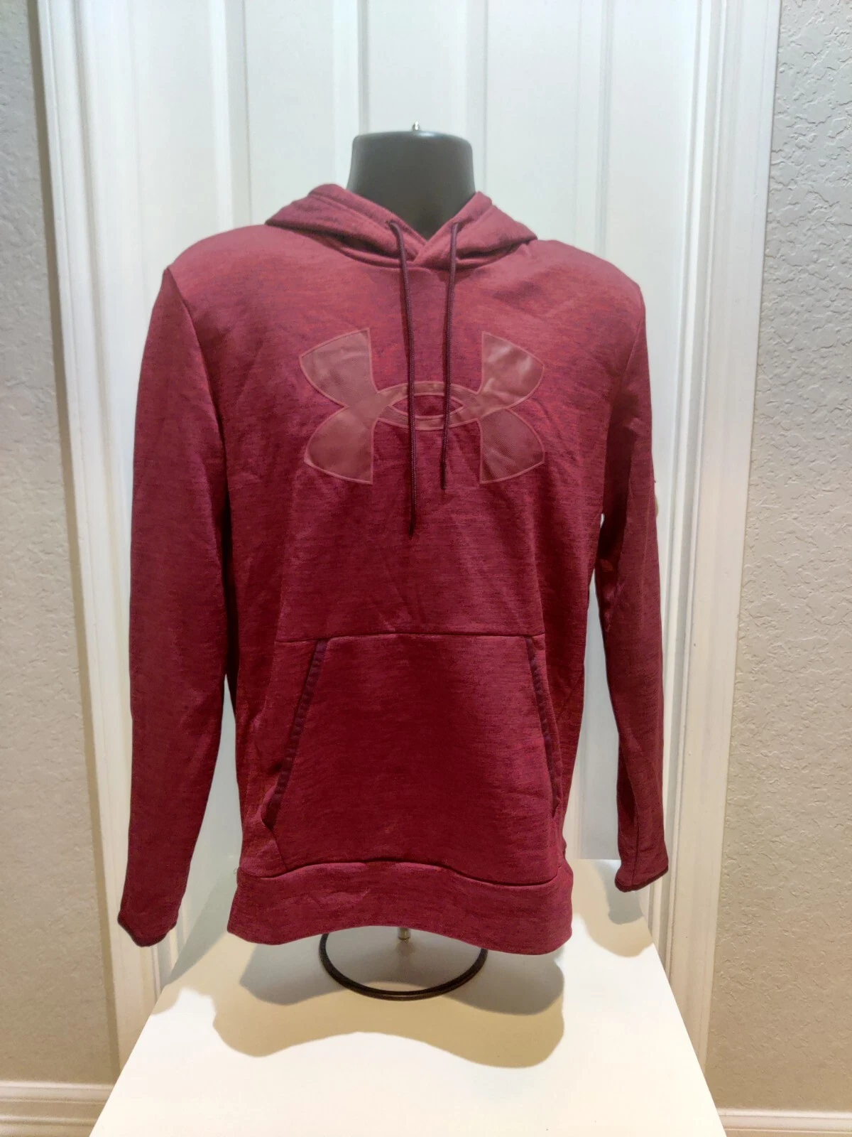 Under Armour Men's Armour Fleece Big Logo Hoodie Maroon Heather 1357085 New Sz S