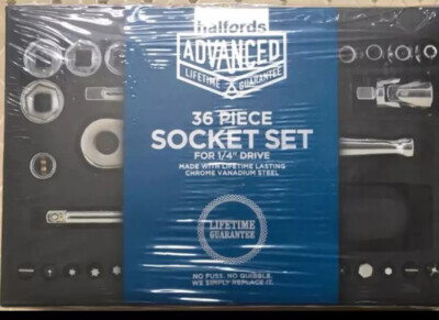 Halfords Advanced 36 Stück Steckschlüsselsatz für 1/4'' Antrieb Brandneu