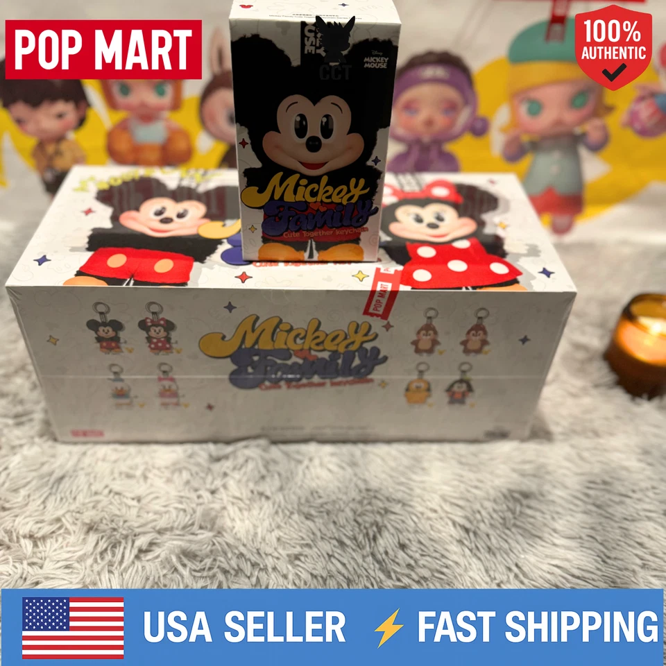 *EE. UU.*AUTÉNTICO POP MART Disney Mickey Family Lindo Llavero Juntos Caja Ciega Foto 3 de 4