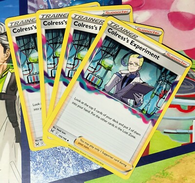4x Colress’s Experiment 155/196 Lost Origin - Pokemon Trainer Card ...