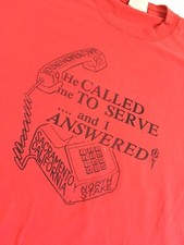 VTG T Shirt He Called Me To Seeve And I Answered Yong Wemen Camp Size XLarge Red