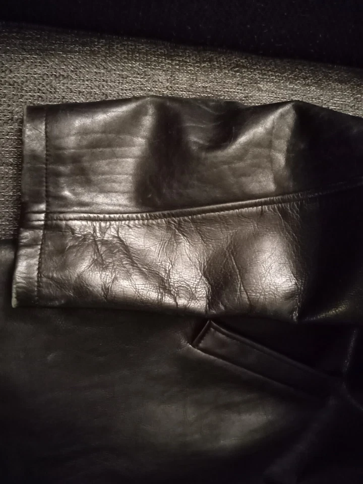 Chaquetón de cuero negro de Noble New York talla 5XL... cuero "buena calidad" Foto 4 de 4