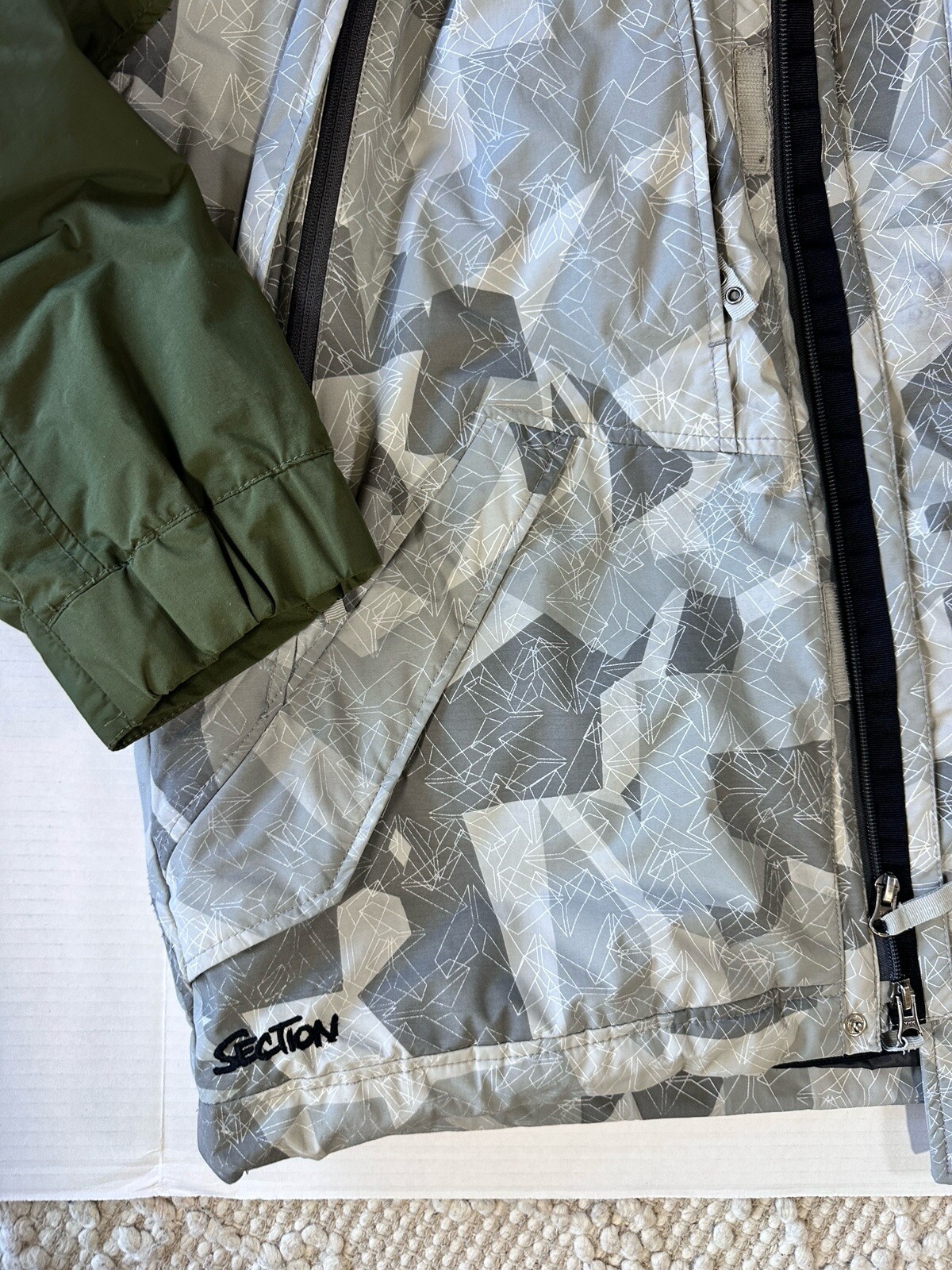 Section Men Jacket Large Green Gray Snowboard Ful… - image 3