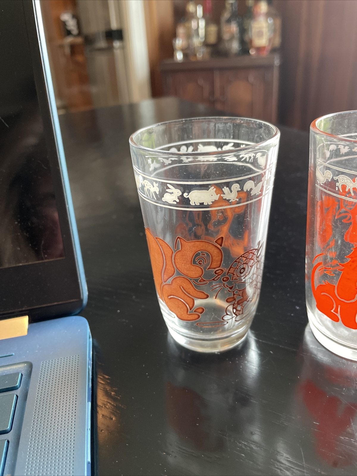 Lot 4 Vintage 1950s Hazel Atlas Kraft Swanky Swigs Colorful Animal