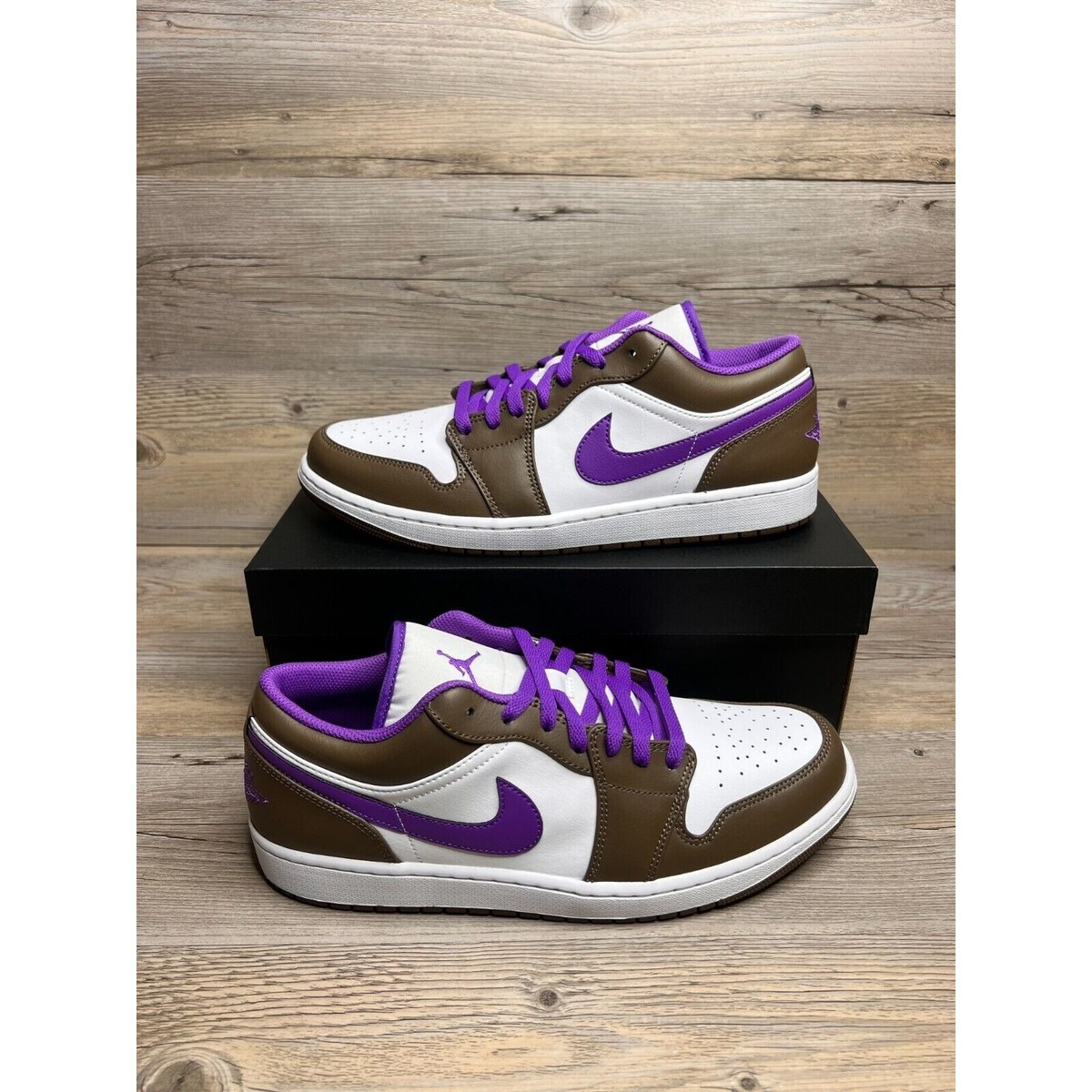 Nike Air Jordan 1 Low ブラウン/ホワイト/パープル Air Jordan 1 Low Retro Purple Brown White Casual Shoes Men's Size