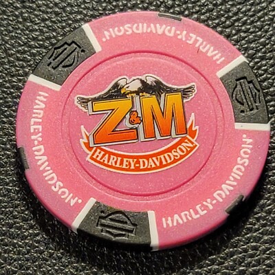 Z&M HD ~ PENNSYLVANIA (Neon Pink/Black Full Color) Harley Davidson Poker Chip
