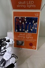 Cadena de luces de calavera de Halloween LD 20 calaveras 5 pies 1,5" calaveras Halloween nuevas