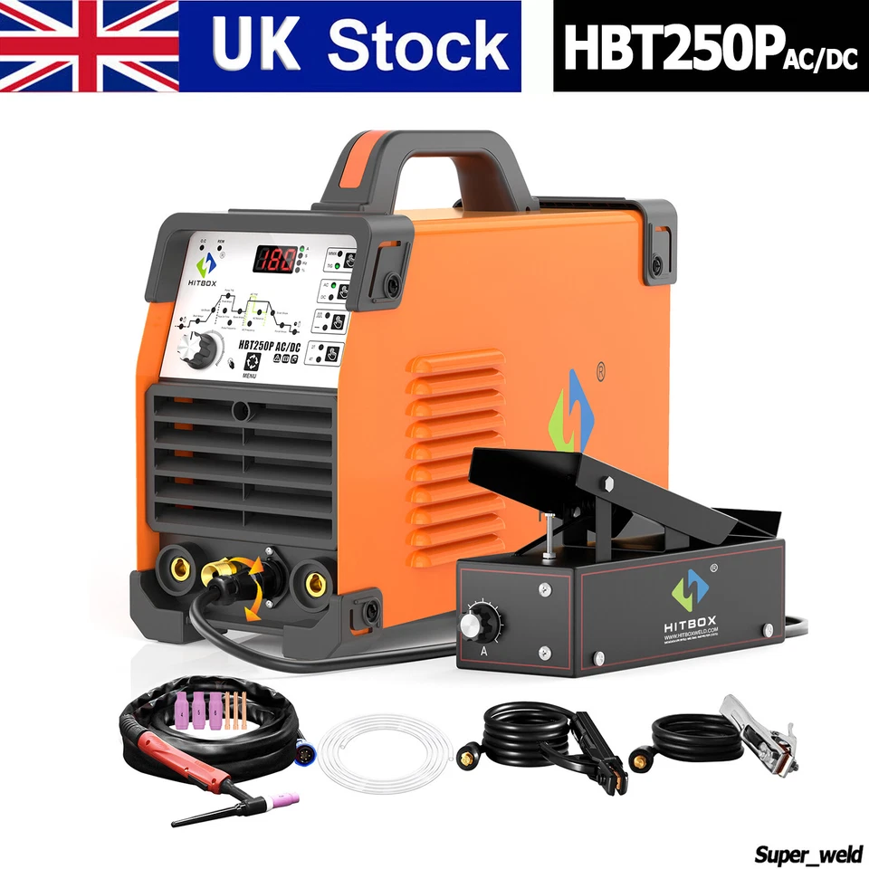 HITBOX TIG Welder AC/DC with Pulse Professional Aluminum Welding Machine & Foot Pedal