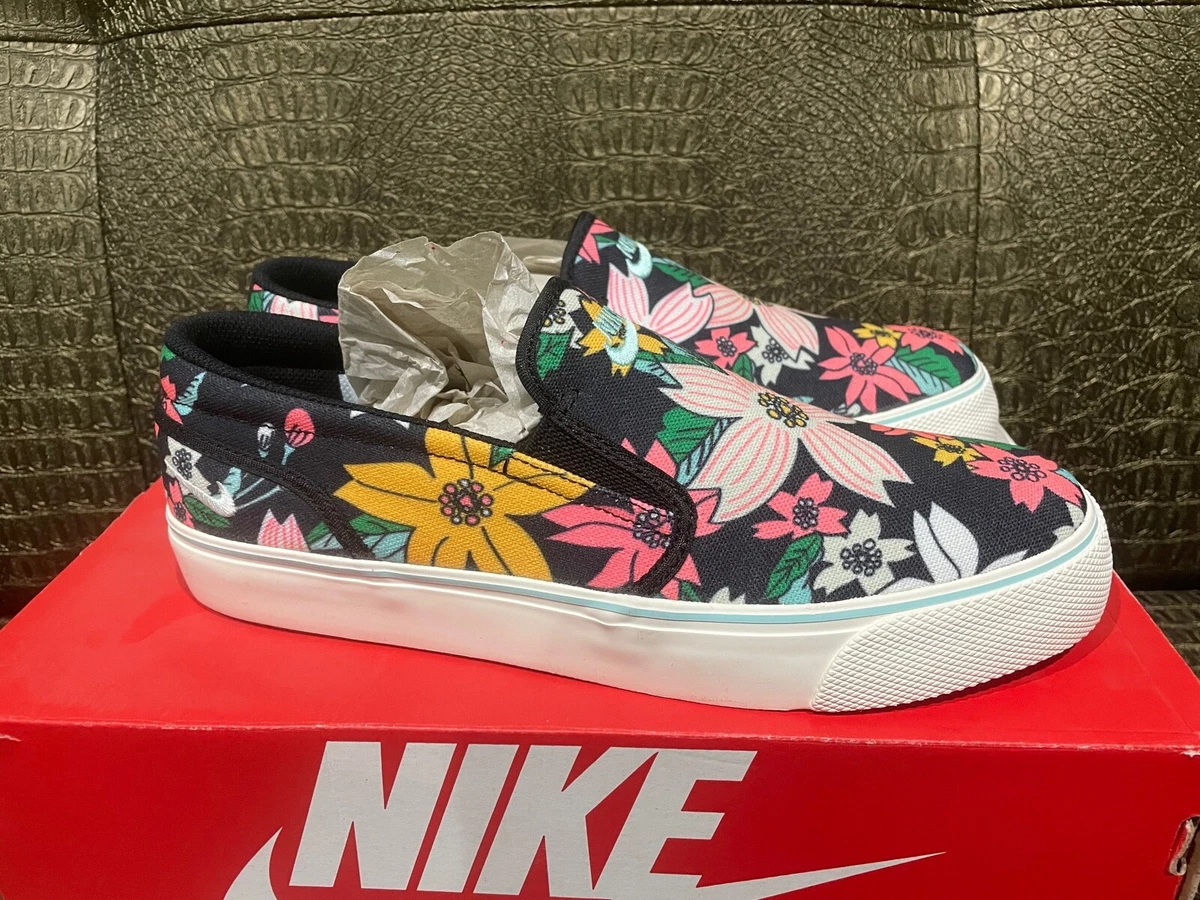 Nike floral slip ons clearance