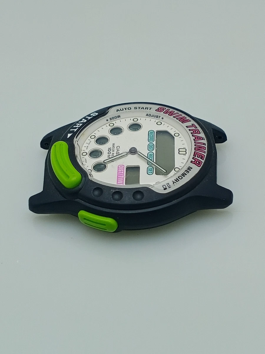 CASIO SWIM TRAINER SWM 100 MODULE 723 ANA DIGI VINTAGE WATCH FOR