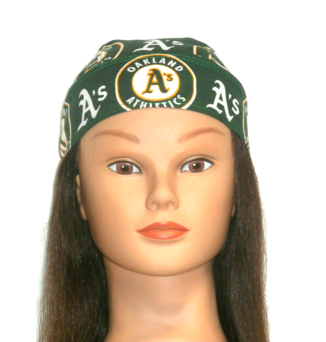Skull Cap for Oakland A's Athletics Baseball on Green 100Cotton 341