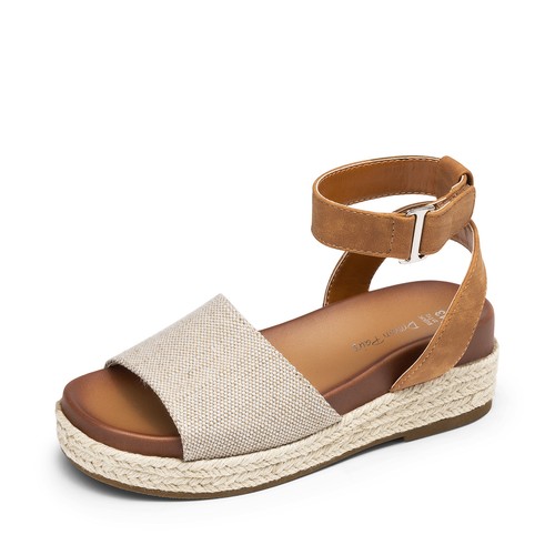 Girls Platform Wedge Sandals Ankle Strap Espadrille Summer Beach Walking Sandals - Picture 7 of 37