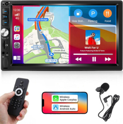 7' Doppel 2DIN Autoradio Apple CarPlay Android Auto FM TouchScreen Bluetooth MP5