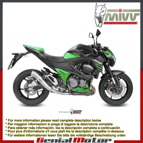 Tubo De Escape Silenciador MIVV Ghibli para Kawasaki Z 800 2013 > 2016 - Imagen 1 de 6