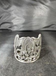 PEWTER DRAGON PILLAR CANDLE HOLDER