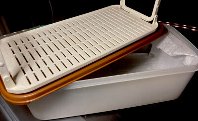 USA NOS Tupperware ModMates #1718 Produce Keeper /FoodStorage Containers/w Tray