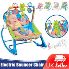 2 in 1 Electric Baby Bouncer Rocker Vibration Chair Musical Cradle Swing Seat