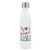 No.1 Dad Kricket Doppelwand Wasserflasche Lustig Des Vaters Tag Geschenk Sport