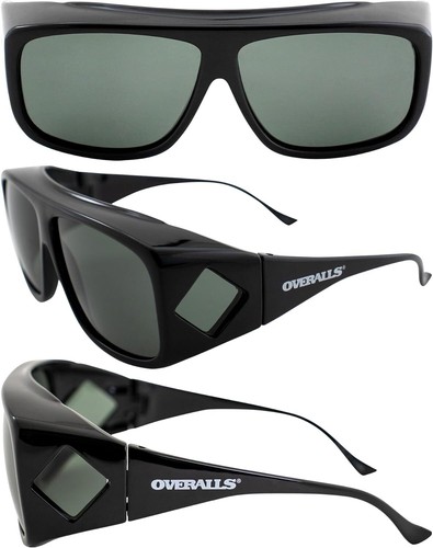 Sonnenbrille mit schwarzen und polarisierten grauen Gläsern passt über Brille - Bild 9 von 9
