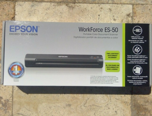 Epson ES-50 WorkForce Portable Document Scanner - Black for sale online | eBay