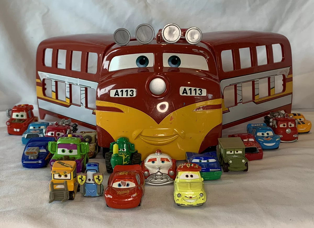 Disney Pixar Cars 2 Mini Adventures TREV the Train WITH 18 Cars Carrying  Case