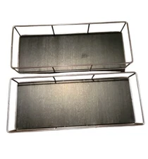 Shower Shelf Caddy Organizer Silver With Black Shelf 2pc Adhesive