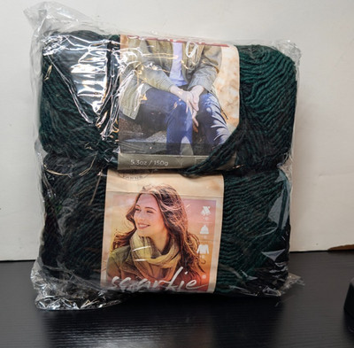 Lion Brand 826-202 Scarfie Yarn-Forest/Black (2Pk)