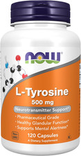 NOW Supplements, L-Tyrosine 500 Mg, Supports Mental Alertness , Neurotransmit...