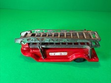 LineMar Tin Fire Truck no cab Aerial Ladder Spring loaded Vtg 1950s Japan