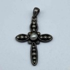 Sterling Silver 925 Jewelry Lot Heart Locket Cross Sapphire Necklaces 14.66g — photo 4