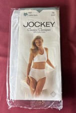 New Vintage 1998 Jockey Classics Brief Panty Womens Size 7-G White 100 Cotton