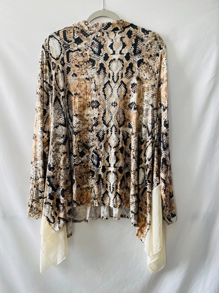 Blusa Top Laurie Felt Mujer Multicolor Dobladillo Asimétrico Estampado Piel de Serpiente Talla XL Foto 2 de 4