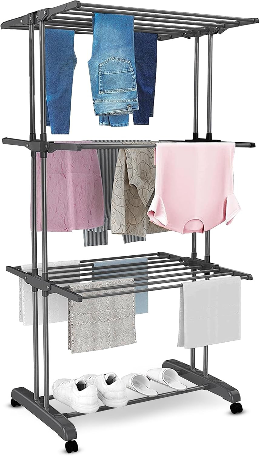 Stendibiancheria a Torre Professionale 3 Strati - 172cm di Altezza