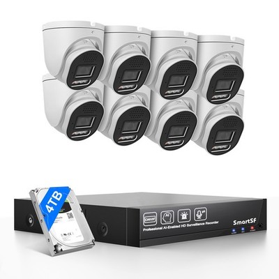 SmartSF 5MP POE Security Camera Audio Recording Outdoor Color Night IP67