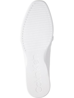 CALVIN KLEIN Womens White Lizard Print Chain Link Banda Wedge Loafers 5.5 M