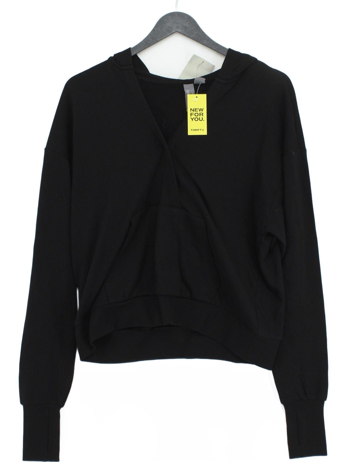 Sudadera con capucha para mujer Sweaty Betty S negra algodón nueva con etiquetas