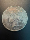1934-D  Peace silver dollar coin, Better date VF Details