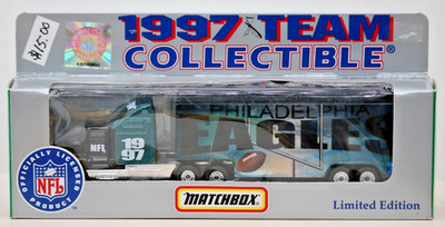 1997 Team Collectible NFL Philadelphia Eagles Semi Tractor Trailer Matchbox NIB