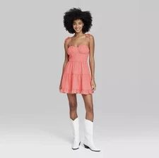 Wild Fable Women's Sweetheart Corset Fit Flaire Babydoll Mini Dress Large L