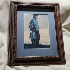 Vtg Aldo Luongo Father & Son 1976 Tiempos Viejos Art Print 7" x 5", 12.5"x10.5