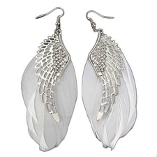 Pair of Fashionable Angel Wing Feather Earrings for the Special Occasions C319