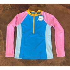 DSG GIRLS LONG SLEEVE RASH GUARD AQUA BLUE SIZE LARGE NWT MSRP 25