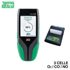Analizzatore di combustione Boston X con 3 celle O2+CO+NO e stampante bluetooth