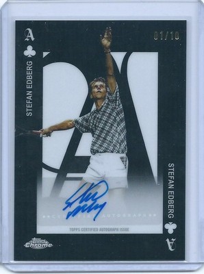 2025 Topps Chrome Tennis Stefan Edberg Aces Auto AA-SE Black Refractor SP #01/10