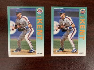 Lot of (2) JEFF KENT 1992 FLEER UPDATE U-104 HOF Rookie Cards. Excellent!