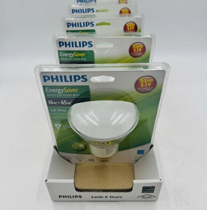 Philips 16W CFL Flood Lights, 5-Pack, E26, 120V, 2700K Warm White (150417) - Image 2 of 4