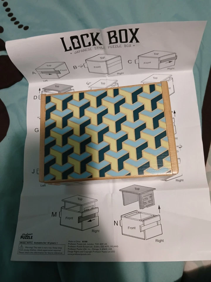 Caja de cerradura rara estilo japonés caja de rompecabezas caja de cerradura de madera muy única Foto 3 de 4