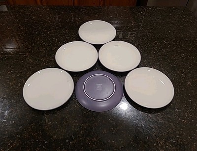 SET (6) Noritake COLORWAVE PLUM Stoneware 8.25'' Salad Plates 8098. Oven Safe