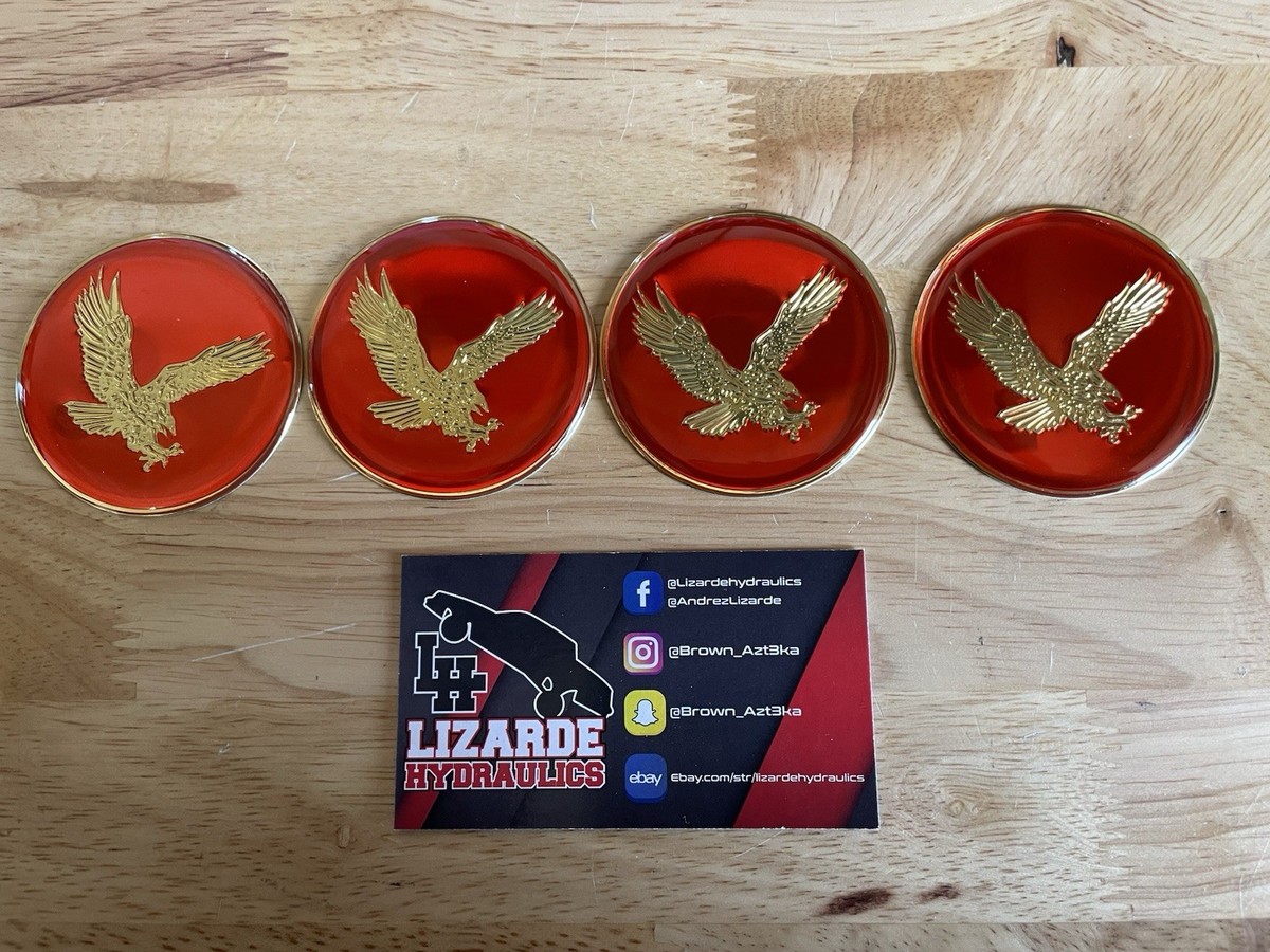 RED W/GOLD EAGLE VINYL Wire Wheel Chips Knockoff *1 Set | eBay
