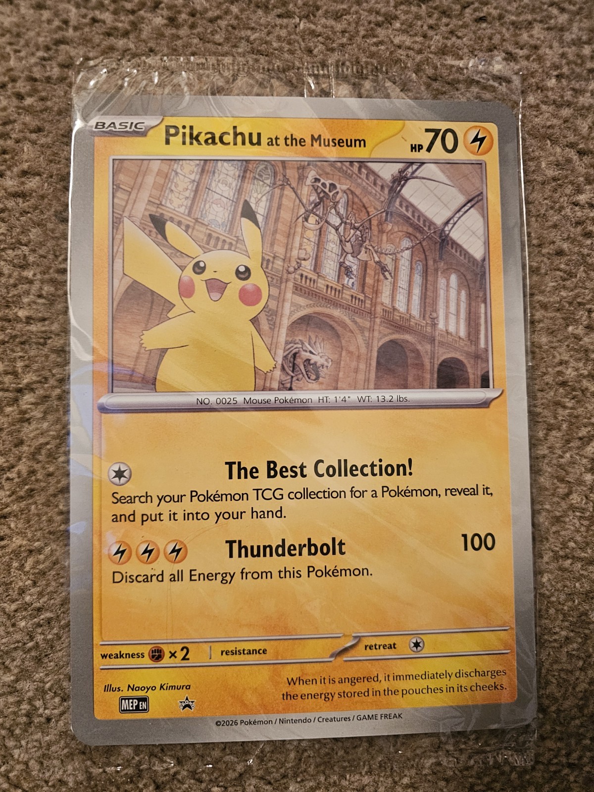 Pikachu At The Museum Jumbo Card Sealed